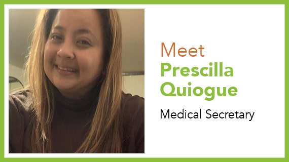 Prescilla Quiogue, Medical Secretary, NYGH