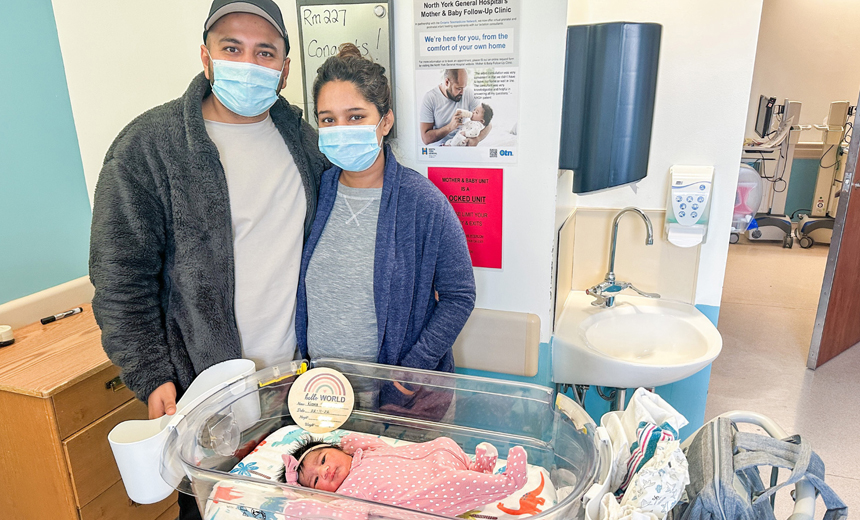 Devashree and her family in the birthing centre